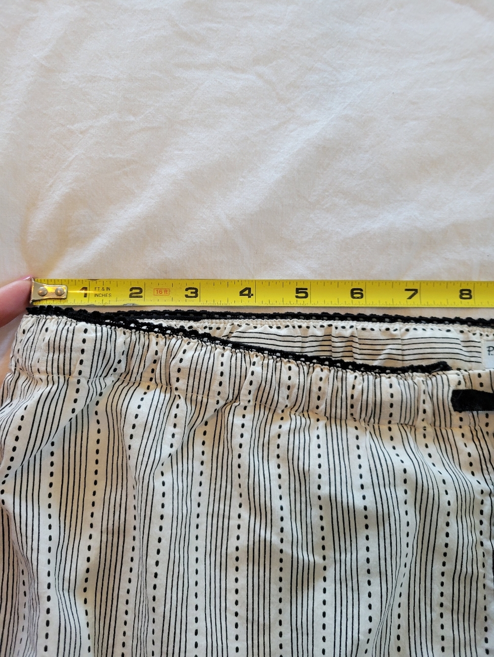 P.J. Salvage Cream & Black Striped Wide Leg Lounge Pants Size L 100% cotton - Picture 14 of 15